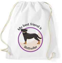 printfashion My best friend - Rottwiler - Sportzsák, Tornazsák - Fehér (6296767)