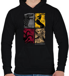printfashion Trónok harca - Férfi kapucnis pulóver - Fekete (375598)