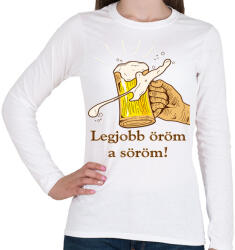 printfashion sör - Női hosszú ujjú póló - Fehér (3174922)