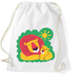 printfashion Anyaoroszlán és kölyke_Rajztábla 1 - Sportzsák, Tornazsák - Fehér (4243750)