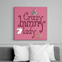 printfashion Őrült nyuszis hölgy - Vászonkép - Rózsaszín (14475508)