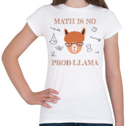 printfashion Math is no prob-llama - Női póló - Fehér (6455615)