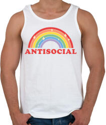 printfashion Antisocial club - Férfi atléta - Fehér (5086838)