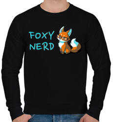 printfashion Foxy Nerd - Férfi pulóver - Fekete (4996984)