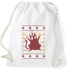 printfashion Macskás csúnya pulcsis minta - Sportzsák, Tornazsák - Fehér (4162512)