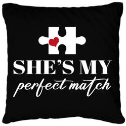 printfashion Puzzle - She - Párnahuzat, Díszpárnahuzat - Fekete (15601178)
