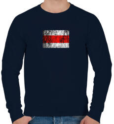 printfashion Piros sáv minimál - Férfi pulóver - Sötétkék (6082366)
