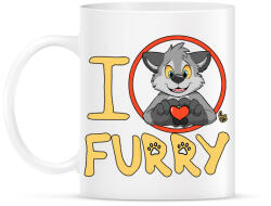 printfashion I Love Furry - Bögre - Fehér (5140306)