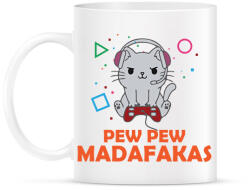 printfashion Pew Pew Madafakas Gamer - Bögre - Fehér (7117161)