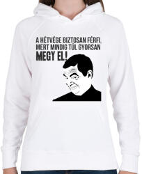 printfashion a hétvége biztosan férfi - Női kapucnis pulóver - Fehér (2081964)