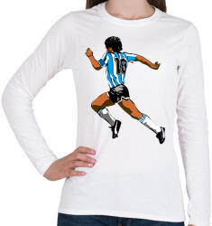 printfashion Maradona - Női hosszú ujjú póló - Fehér (16840021)