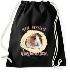 printfashion Igen, beszélek tengerimalacul - Sportzsák, Tornazsák - Fekete (7092472)