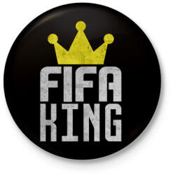printfashion Fifa King - Kitűző, hűtőmágnes - Fekete (3098143)