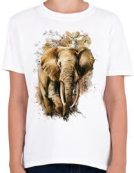 printfashion Painted Elephant - Gyerek póló - Fehér (1249285)