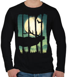 printfashion Szarvasbőgés - Férfi hosszú ujjú póló - Fekete (5346761)