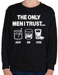 printfashion The only men I trust. . . Jack, Jim, Jose - Gyerek pulóver - Fekete (16785285)