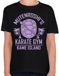 printfashion Zseniális teknős karate suli - Gyerek póló - Fekete (519652)
