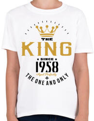 printfashion A király 1958-ban született - Gyerek póló - Fehér (1215822)