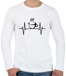 printfashion Ekg kávé - Férfi hosszú ujjú póló - Fehér (2418713)