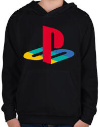 printfashion PS 2 Logo - Gyerek kapucnis pulóver - Fekete (2394736)