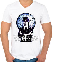 printfashion Wednesday art 2 - Férfi V-nyakú póló - Fehér (11598855)