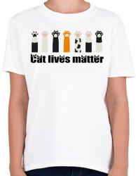 printfashion Cat lives matter - Gyerek póló - Fehér (4243617)