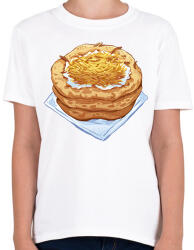 printfashion Sajtos tejfölös lángos - Gyerek póló - Fehér (6869952)