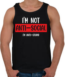 printfashion I'm not anti-social (white) - Férfi atléta - Fekete (7029200)