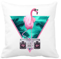 printfashion Miami flamingo - Párnahuzat, Díszpárnahuzat - Fehér (228501)