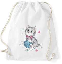 printfashion Macska - Sportzsák, Tornazsák - Fehér (1654772)