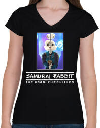 printfashion Samurai Rabbit: The Usagi Chronicles - Női V-nyakú póló - Fekete (14743936)