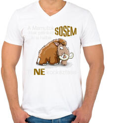 printfashion a mamutok sosem - Férfi V-nyakú póló - Fehér (2083149)