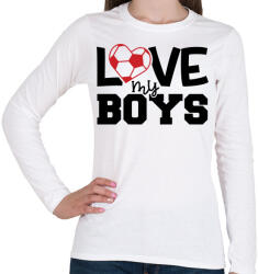 printfashion Love my boys - Női hosszú ujjú póló - Fehér (4960916)