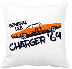 printfashion Dodge Charger '69 - General Lee - Párnahuzat, Díszpárnahuzat - Fehér (7593512)