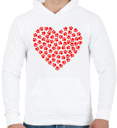 printfashion Mancs love - Férfi kapucnis pulóver - Fehér (1609535)