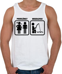 printfashion Probléma? Megoldva! Horgászat - Férfi atléta - Fehér (1225827)