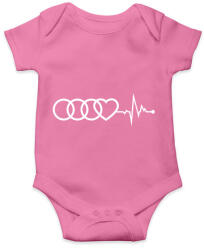 printfashion AUDI logo fehér - Baba Body - Rózsaszín (5364322)