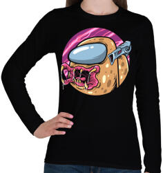 printfashion Predator impostor - Női hosszú ujjú póló - Fekete (3528506)