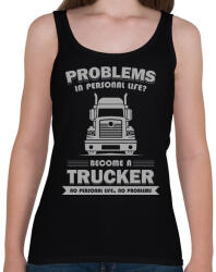 printfashion Become a trucker - Női atléta - Fekete (7481376)