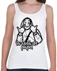printfashion La Casa de papel - vonalrajz - Női atléta - Fehér (4688383)