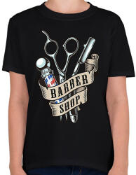 printfashion Barber - Gyerek póló - Fekete (2092669)