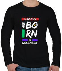 printfashion Legends are born in December - Férfi hosszú ujjú póló - Fekete (14200099)