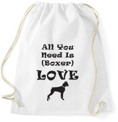 printfashion Boxer Love - Sportzsák, Tornazsák - Fehér (820841)