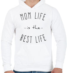 printfashion mom life is best life - Férfi kapucnis pulóver - Fehér (6974405)