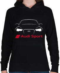 printfashion Audi Sport - Női kapucnis pulóver - Fekete (1977685)