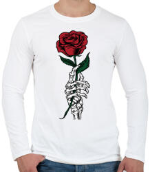 printfashion Rózsa - Férfi hosszú ujjú póló - Fehér (4969611)