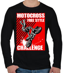 printfashion Motocross - Férfi hosszú ujjú póló - Fekete (13873394)