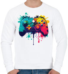 printfashion gamer - Férfi pulóver - Fehér (16639289)