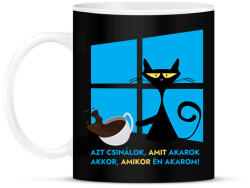 printfashion Azt csinálok, amit akarok / Akkor, amikor én akarom! - macskás - cicás Vicces póló minta - Bögre - Fekete (12011282)