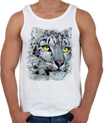 printfashion Hópárduc - sárga szemmel - Férfi atléta - Fehér (13232410)